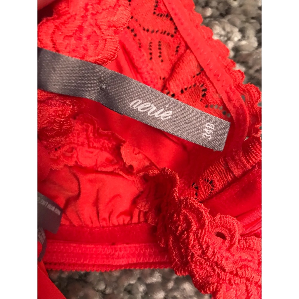 NWT Aerie Super Soft Lace Red Shoulder Bra - Picture 8 of 8